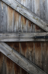 Wooden gate close up with rusted planks © Chrissie