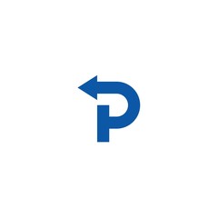 p letter with arrow logo design template