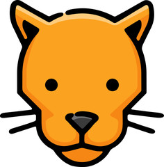 Female Lion Head Doodle Sketch Icon