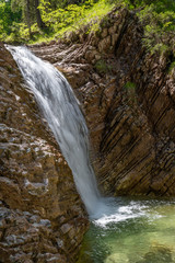 one of four waterfall in the Schleifmühlenklamm near Unterammergau, a small town in Bavaria near the bavarian alps.
