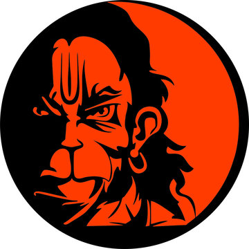 Vector Illustration of Lord Hanuman Face