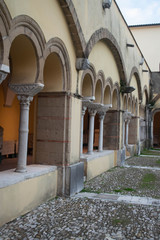 Benevento, Campania, Italy - May 20, 2020: inside the Church of Santa Sofia in Piazza Matteotti, rare testimony of Lombard architecture