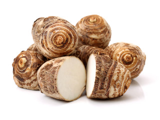 Taro on white background