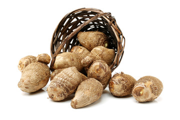 Taro on white background