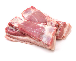 Pork belly on white background
