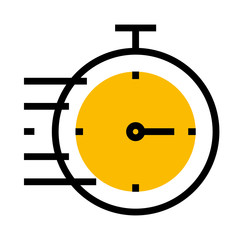 fast stopwatch icon, half color half line style