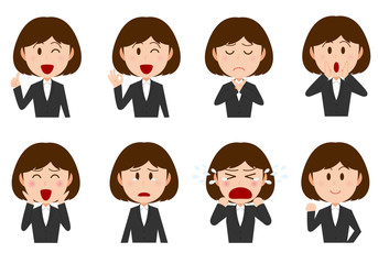 スーツ　女性　表情セット2