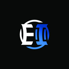Initial Letter EI Circle Logo Design	