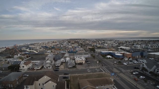 Aerial view of residential area on the american bay area Seaside Heights Bay NJ US