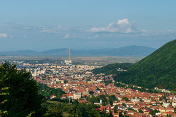 Fototapeta na wymiar Panoramic view of the city Brasov, Romania