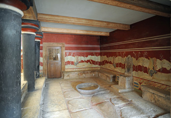 Vestibule des appartements royaux du palais de Cnossos en Crète