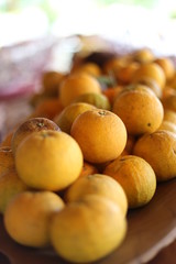 Oranges on a table