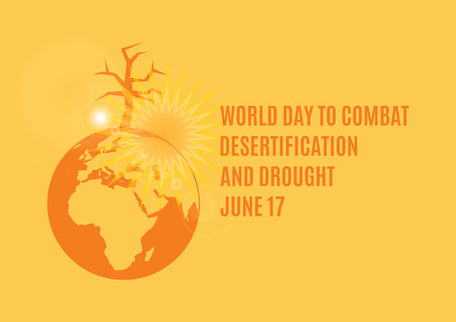 World Day to Combat Desertification and Drought vector. Ecological disaster vector illustration. Overheated planet Earth icon. Superheated planet Earth vector. Global Warming Poster. Important day
