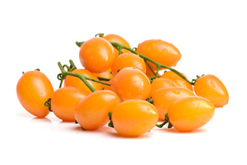 cherry tomatoes on white background 