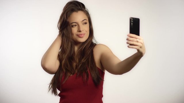 Young Woman Poses for Selfie