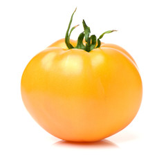 fresh yellow tomatoes on white background 