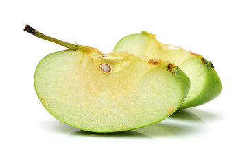 Green apple on white background