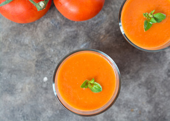 Natural vegetable juice. Tomato juice.