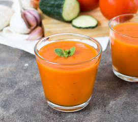 Natural vegetable juice. Tomato juice.