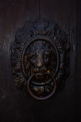 Old doorknob in the shape of a lion