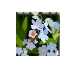 blue flower frame