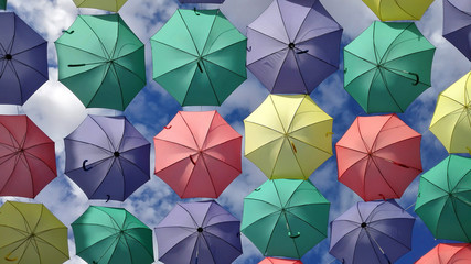 Colored umbrellas