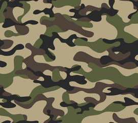 Fototapeta premium Camouflage military seamless vector background classic design