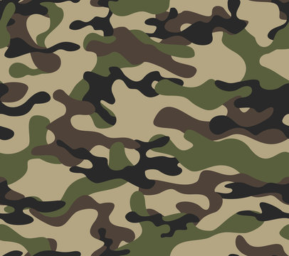 Camouflage military seamless vector background classic design