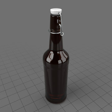 Beer bottle with swing stopper