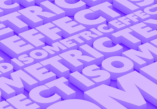 Isometric Deep Text Effect Mockup