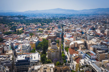 Fototapeta na wymiar Aerial view of Metropolitan Cathedral of Athens