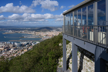 Obraz premium Elevated view of city on the coast, Gibraltar, British Overseas Territory, Iberian Peninsula