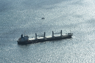 Barge out at sea, Gibraltar, British Overseas Territory, Iberian Peninsula