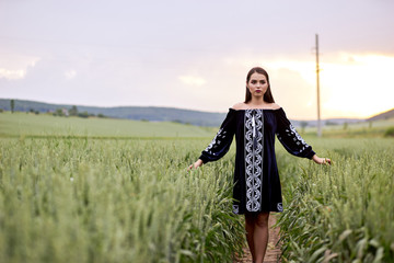 Ukrainian girl in traditional Ukrainian clothes