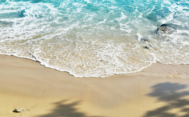 Ocean waves and sandy beaches