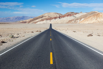 Empty Road Through Death Valley, California, USA