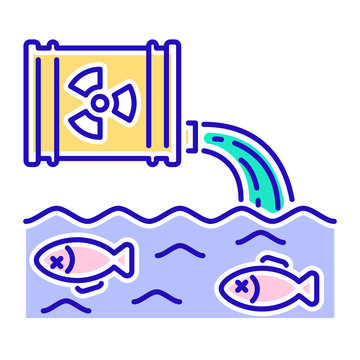 recommend clip art: Water pollution color line icon. Eco problems. Isolated vector element. Outline pictogram for web page, mobile app, promo