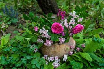 A bouquet of fresh garden flowers