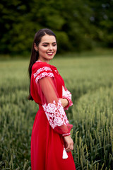 Ukrainian girl in traditional Ukrainian clothes