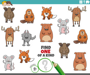 one of a kind game for children with animals