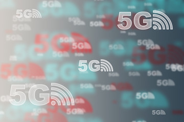 A beautiful glowing icon 5g of bokeh effect on a colorful background, bokeh light