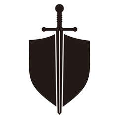 shield and sword icon vector illustration sign