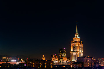 Fototapeta na wymiar Skyscraper in Stalin empire style 