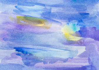 Fototapeta na wymiar blue purple watercolor background