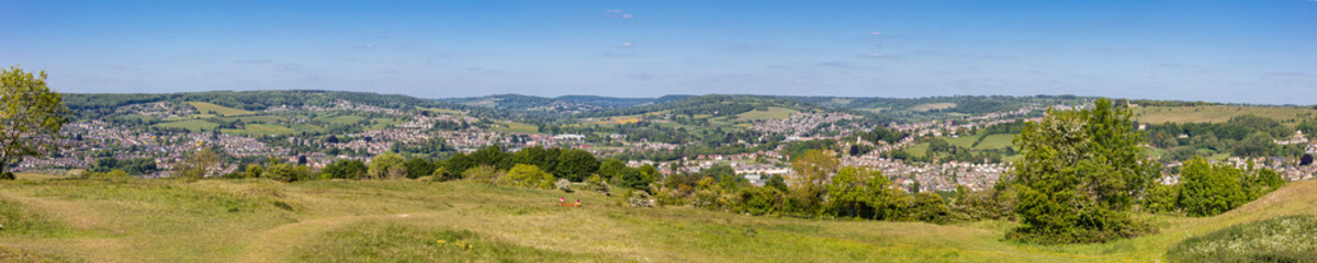 Fototapeta na wymiar View from Selsley Common towards Stroud,Cotswolds, Gloucestershire, England, United Kingdom