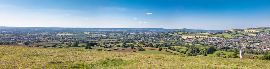 Obraz premium View from Selsley Common towards Kings Stanley and the River Severn,The Cotswolds, England