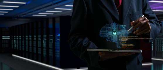 Businessman analysis on digital screen,technological digital futuristic virtual interface,business...