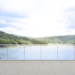 Obraz premium Balcony And Terrace Of Blur Nature Background