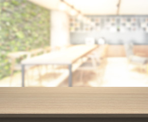 Table Top And Blur Dining Room Of  Background