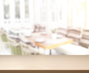 Table Top And Blur Dining Room The  Background